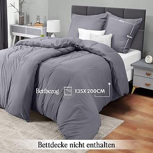 Постільна білизна Utopia Bedding, 2 підковдри 135 x 200 см + 2 наволочки 80 x 80 см, сірий synthetic.ua - Фото 1
