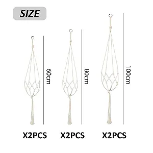 Кошик підвісний макраме Біла сітка Підвісний квітковий горщик Набір 6 шт. synthetic.ua - Фото 1