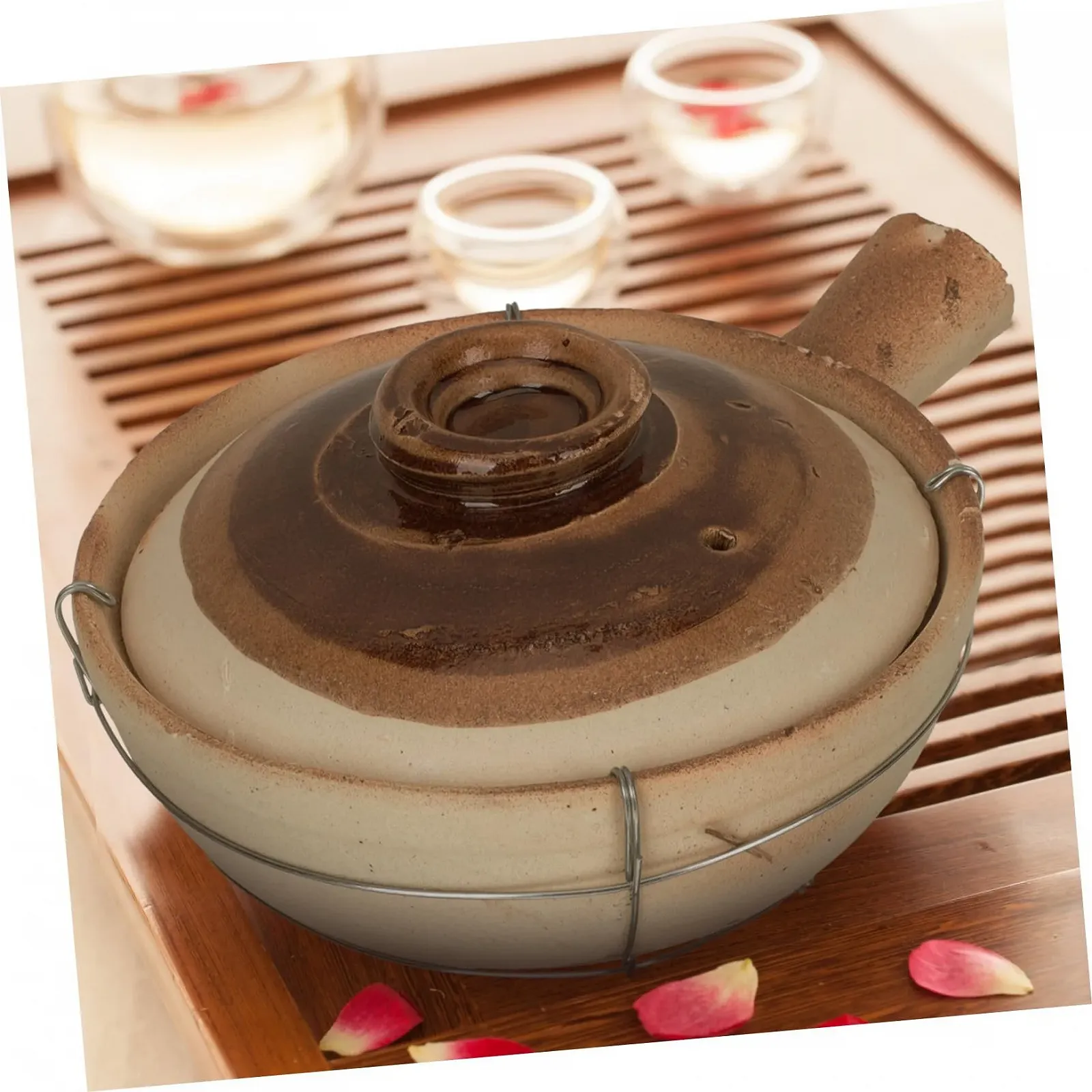 Горшок глиняный Luxshiny Китайский Прочный с ручками, фото №3