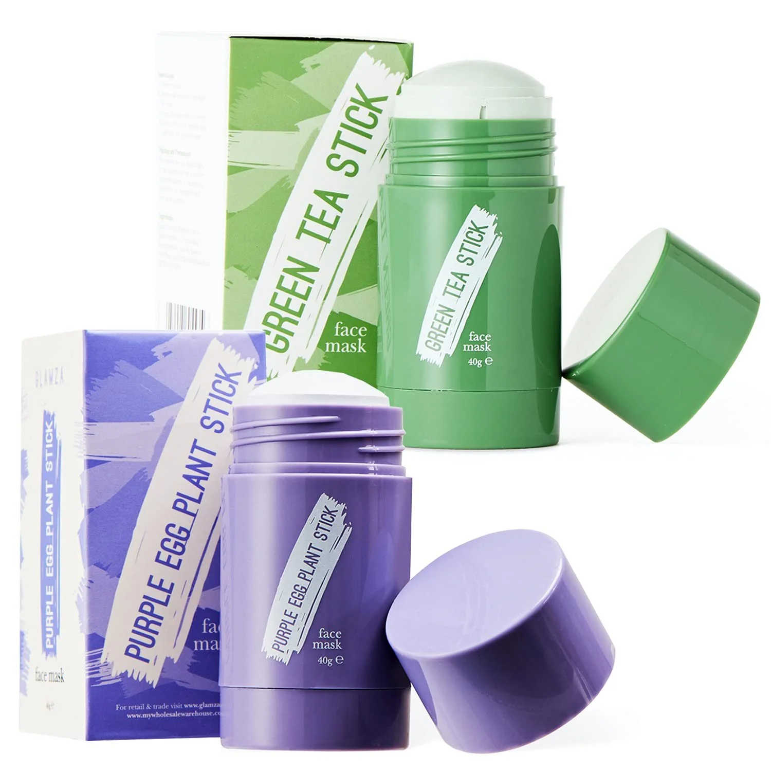 Маска для обличчя GLAMZA Зелений чай та Баклажан GLAMZA Очищувальна маска-стік, фото №1