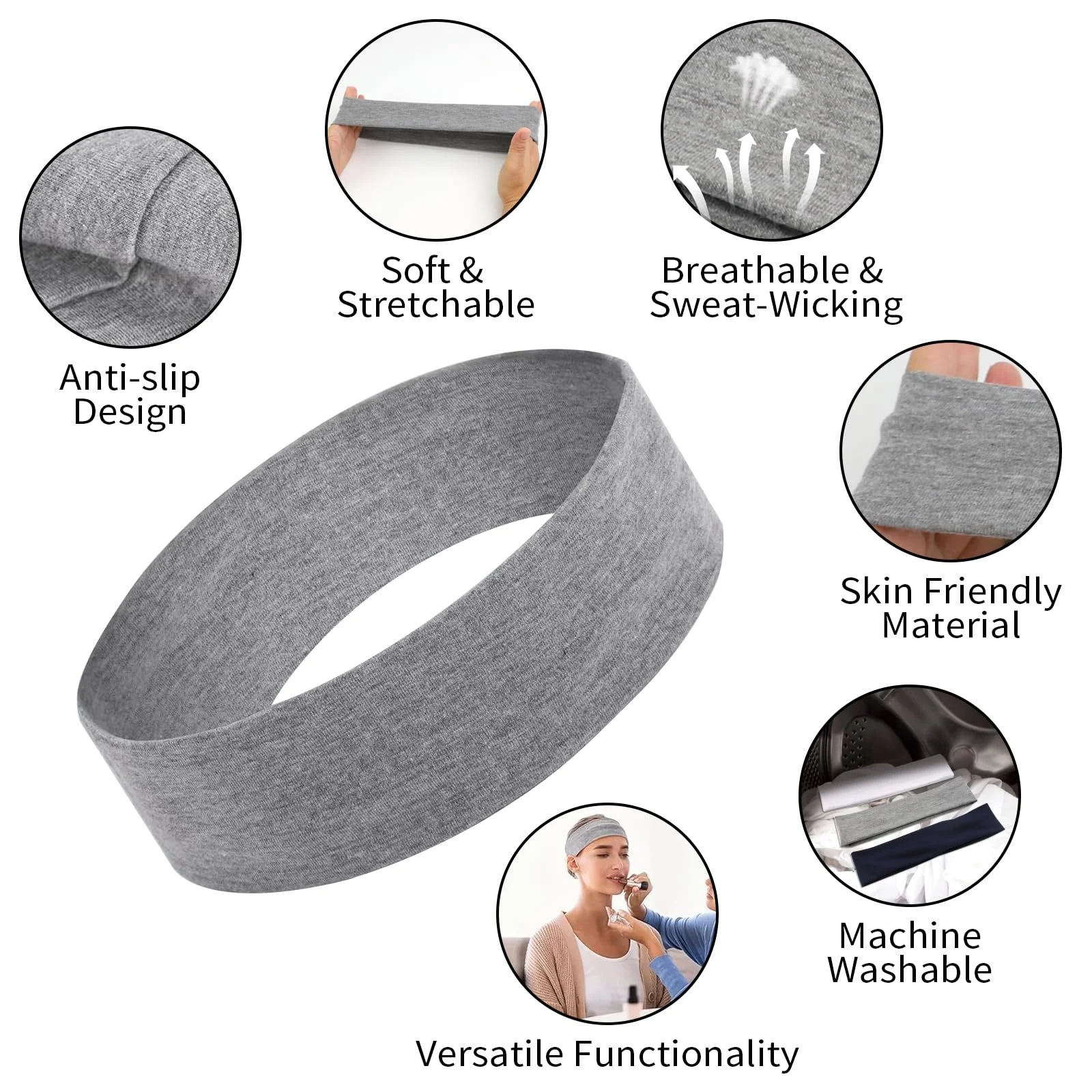 Спортивна Пов'язка на Голову Мікс Кольорів, 6 шт, фото №3