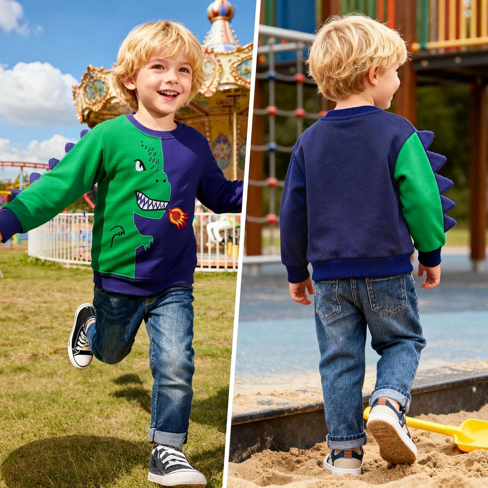 Світшот Tokeya для хлопчиків, дитячий пуловер, бавовняний теплий з довгими рукавами, фото №2