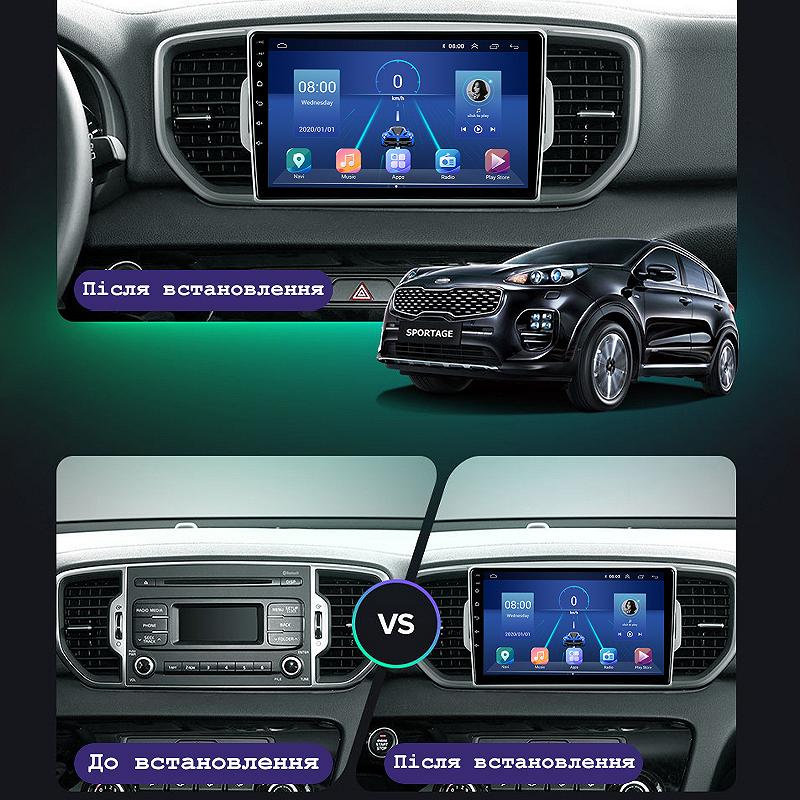 Штатна магнітола Lesko для Kia Sportage IV Рестайлинг 2018-н.в. екран 9 6/128Gb 4G Wi-Fi GPS Top, фото №3