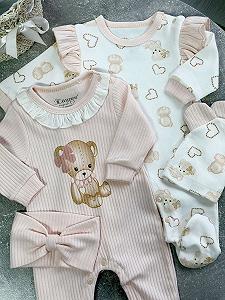 Комплект одежды для новорожденной девочки 4 предмета - Фото 1