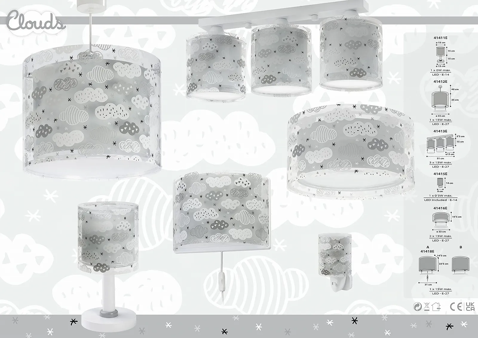 Настільна дитяча лампа Dalber Clouds Зелена 15 x 15 x 30 см, фото №5