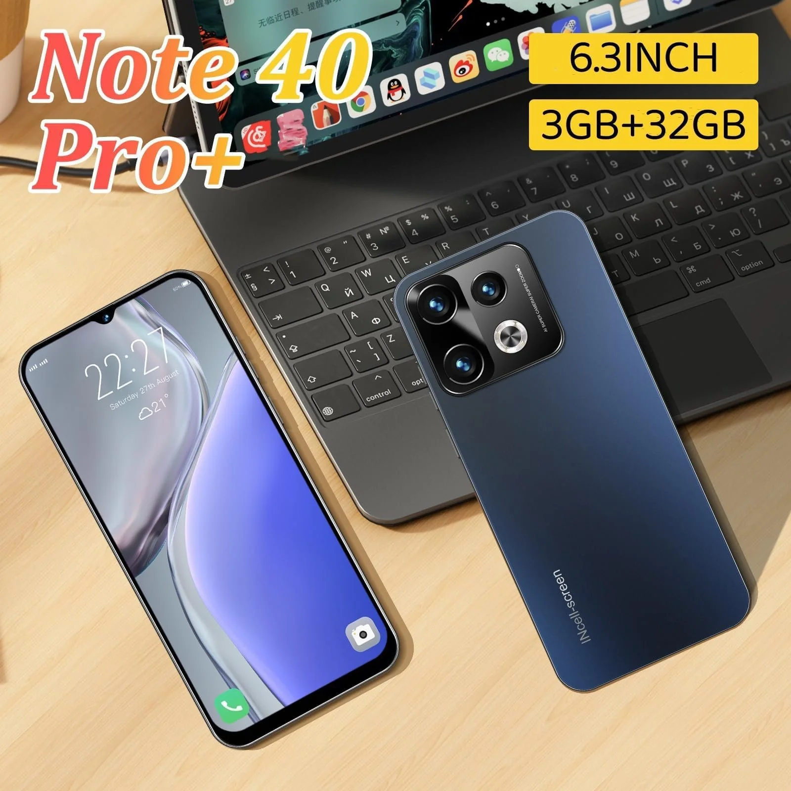 Смартфон Note40pro 4G 3GB+32GB 6.3" Black, фото №2