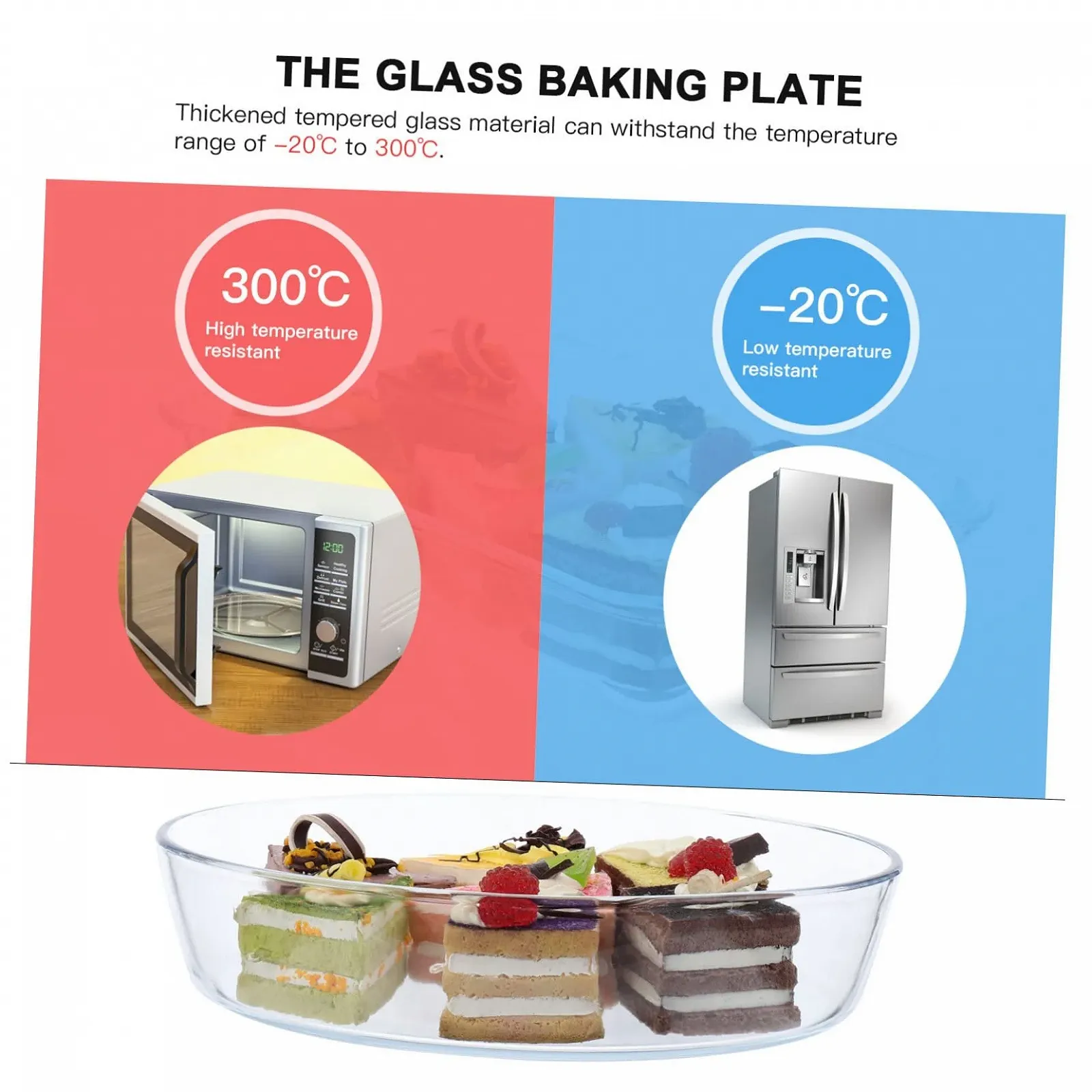 Противень для запекания термостойкий из закаленного стекла для микроволновой печи и посудомоечной машины, фото №5