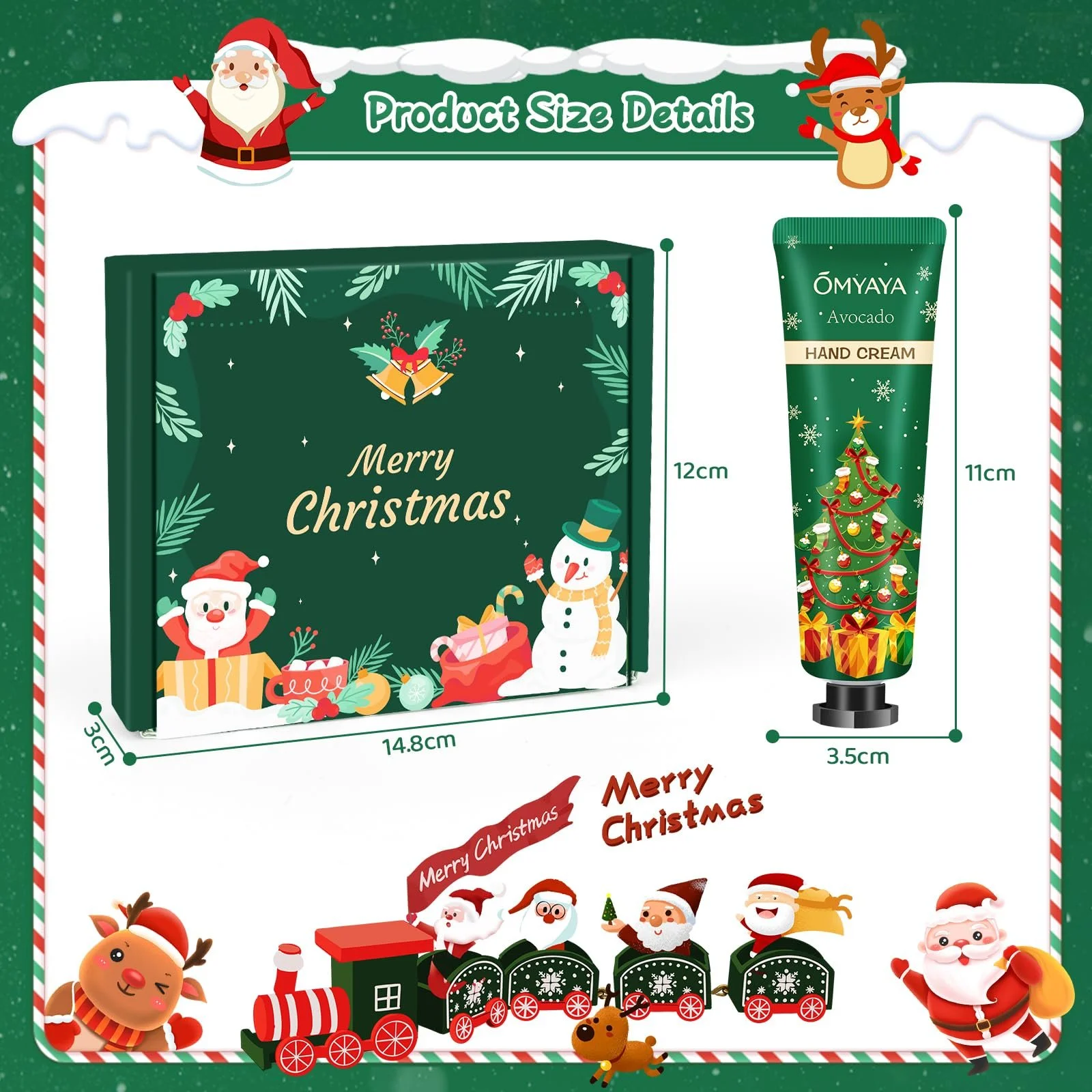 Крем для рук Набор Маленькие рождественские подарки для женщин, 5 x 30 мл Мини кремы для рук Подарочный набор Питательный крем для сухих потрескавшихся рук Маленький подарок для женщин, Коллега, Подруга, Рождество, фото №8