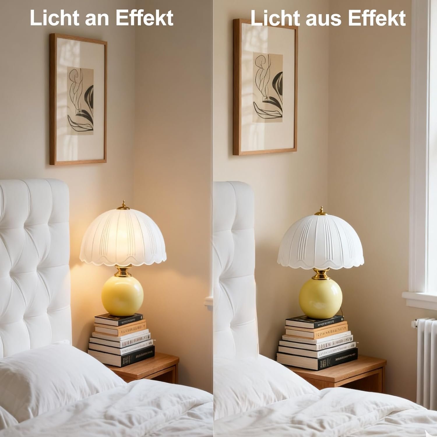 Настільна лампа LED Гриб Керамічна 3 колірні температури 3000 K/4500 K/6000 K Білий, фото №6