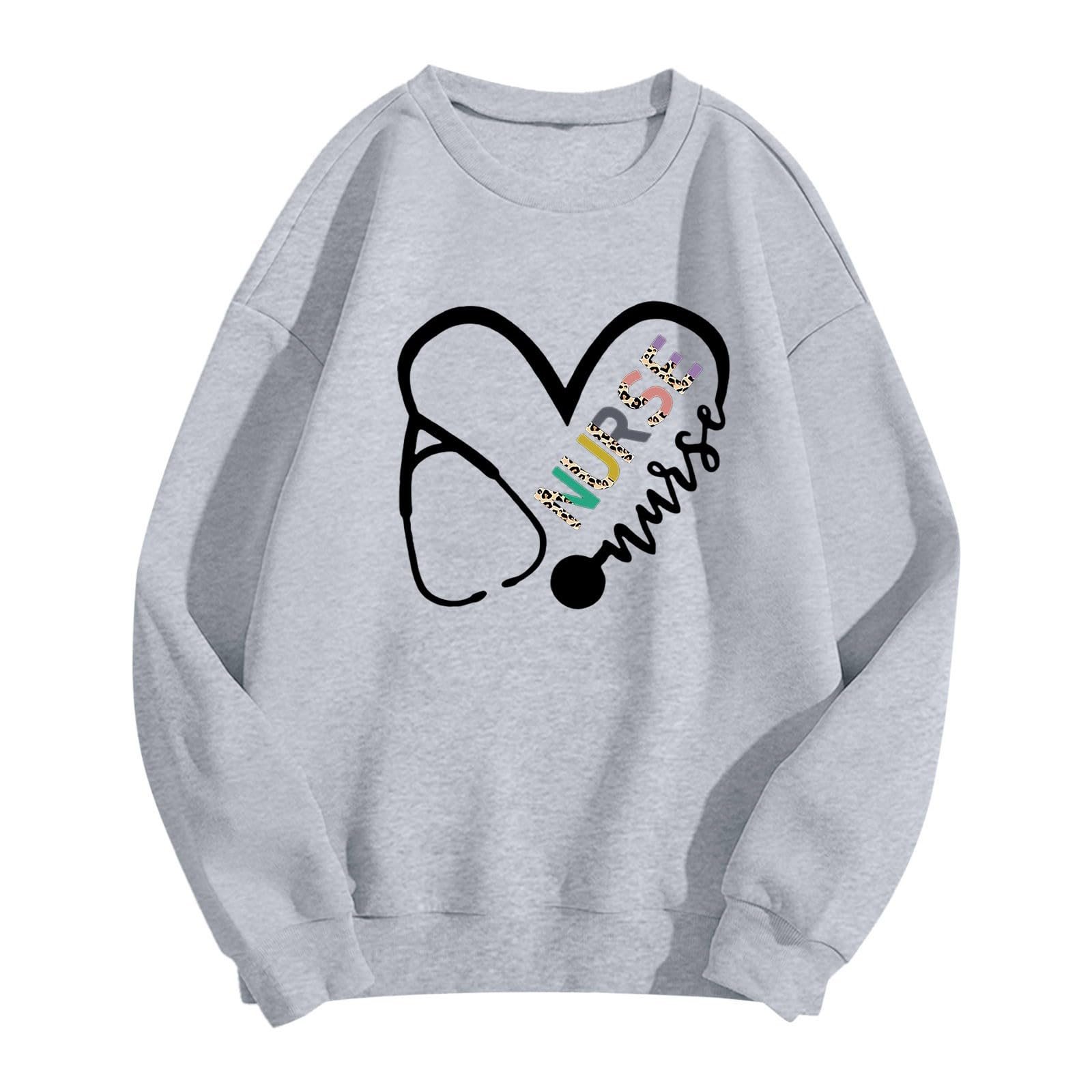 Пуловер Женский Generisch Свитшот с принтом ко Дню Святого Валентина Топ с длинными рукавами и круглым вырезом Свободный Повседневный Y2k-Shirt для весны, осени и зимы, фото №4