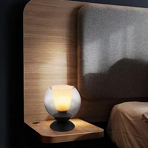 Настольная лампа GLOBO Glass Ball Crystal E27 18 x 19 см Smoke Black synthetic.ua - Фото 1