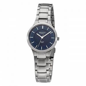 Солнечные часы Титан Regent Женские Металлический Ремешок Диаметр 30 мм (Синий) Серебристо-синий Браслет - Фото 1