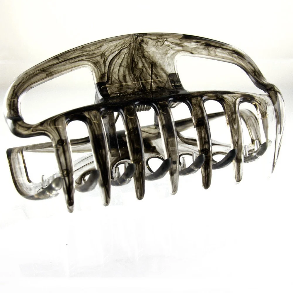 Заколка для волос для волос большая с открытыми сторонами WeLoveBeads 10 см Дымчато-серый, фото №1