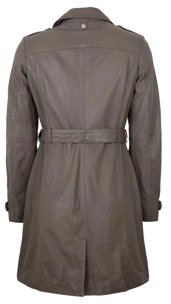 Тренч Gipsy Кожаное пальто из овечьей кожи наппа Taupe, фото №3