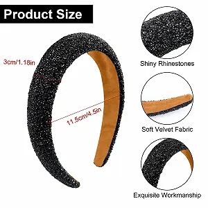 Жіночий широкий обруч для волосся з блискітками та стразами synthetic.ua - Фото 1
