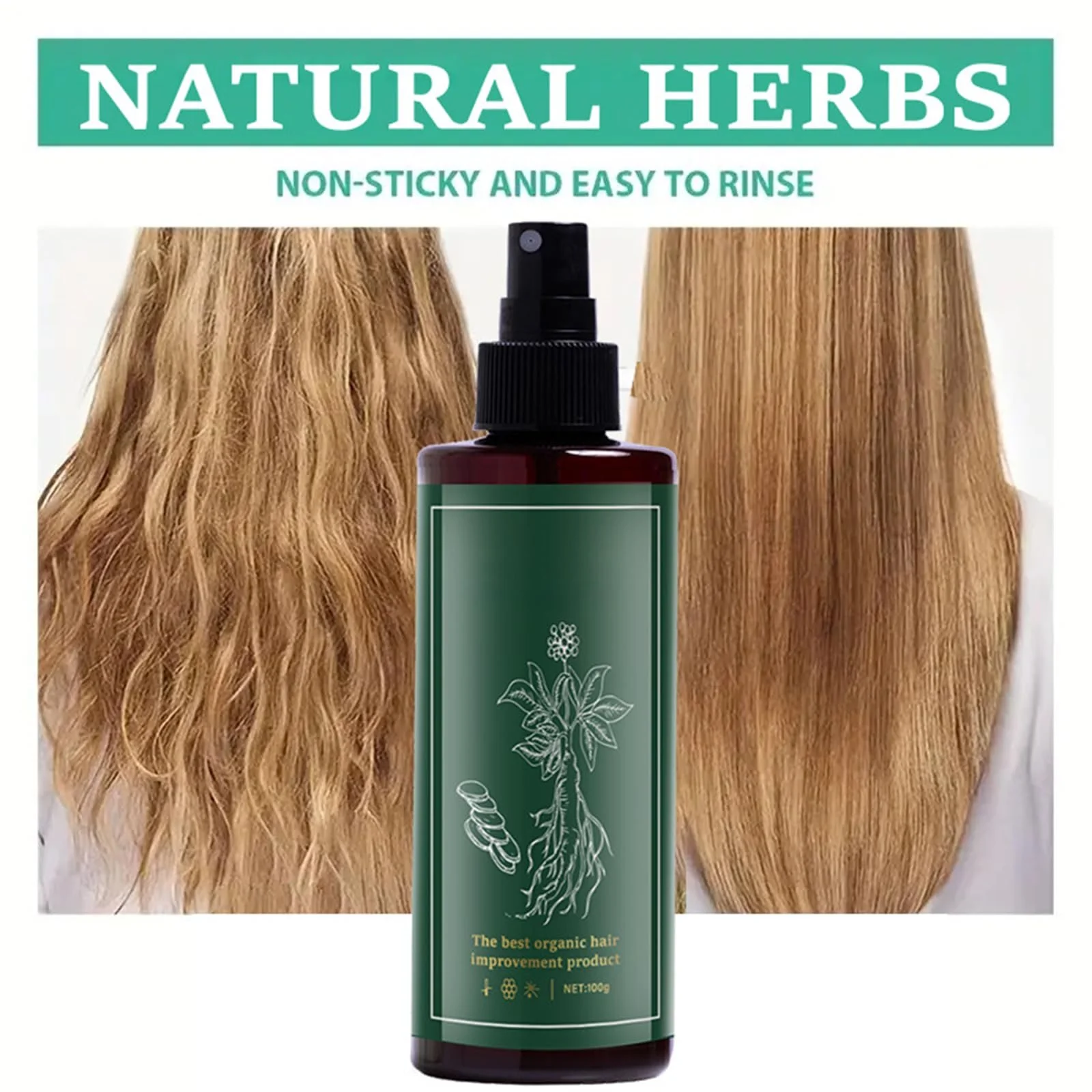 Сироватка для відновлення волосся з женьшенем Hppsctink 100 мл та кондиціонуючий спрей 100 г, фото №6