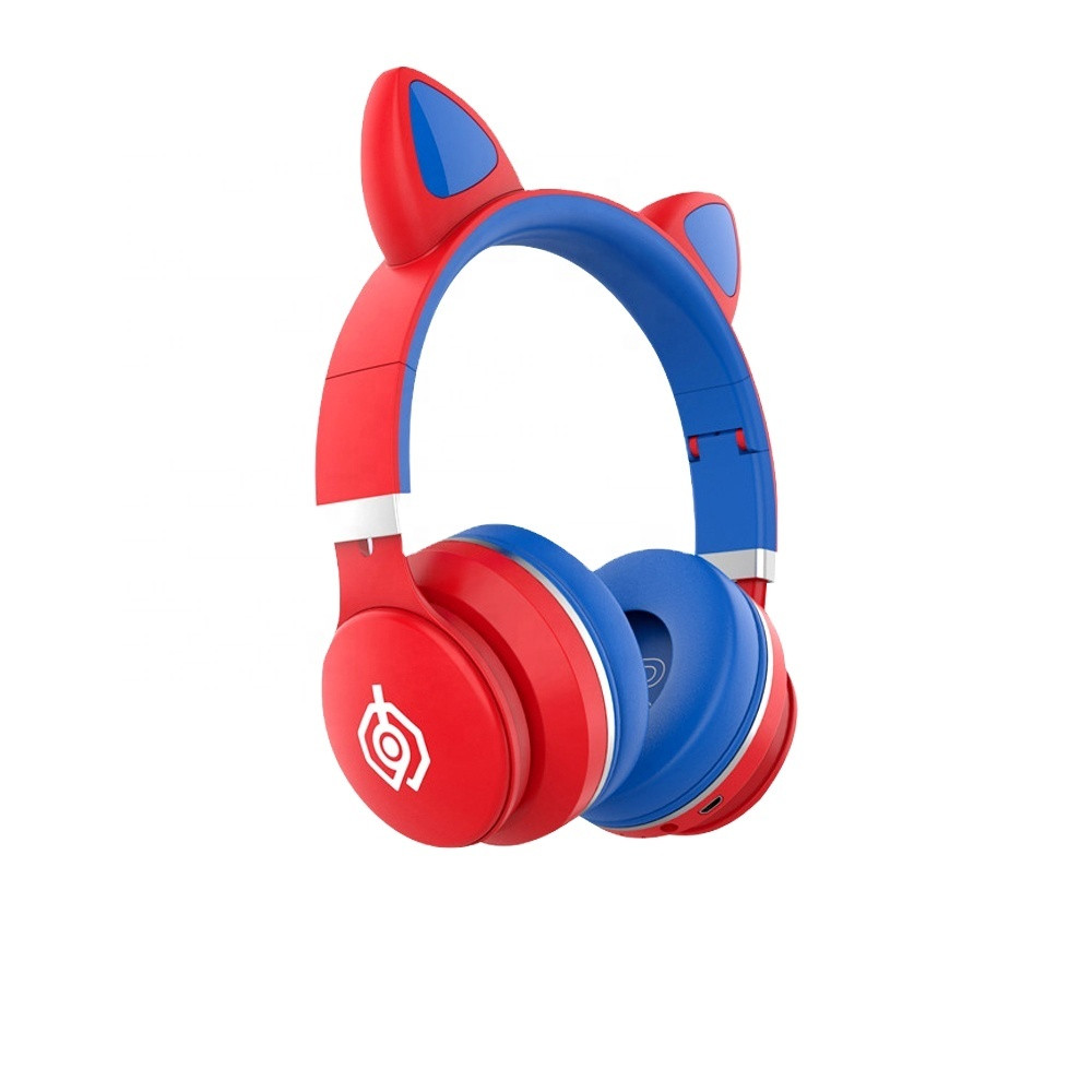 Беспроводные LED наушники с кошачьими ушками LED031 Красный Синий, фото №1 Беспроводные LED наушники с кошачьими ушками LED031 Красный Синий, фото №1