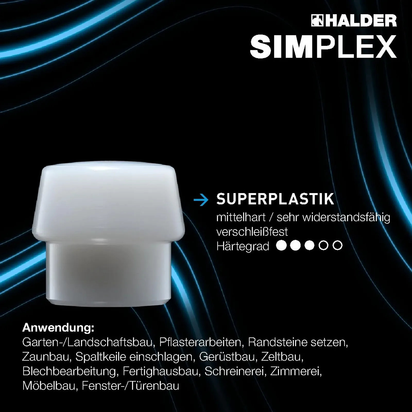 М'який молоток Simplex 3027.282 80 мм з укороченим дерев'яним руків'ям, фото №9