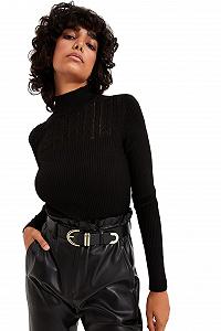 Свитшот TRENDYOL Slim с ажурным воротником-стойкой - Фото 1