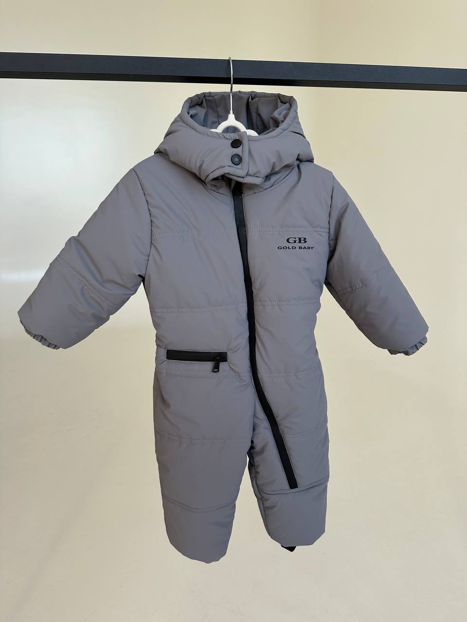 Демісезонний дитячий комбінезон 74-110 р весна/осінь Голд сірий, фото №2