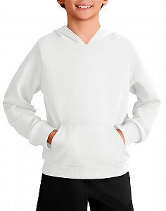 Худи Haloumoning для мальчиков, с длинными рукавами, модная толстовка, однотонная, повседневная, стандартного кроя, с карманом-кенгуру, для детей 5-14 лет - Фото 1