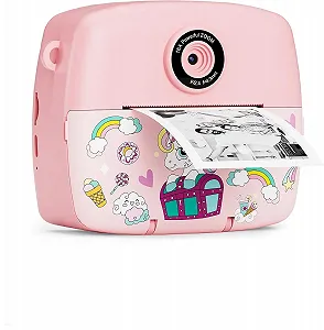 Фотокамера мгновенной печати Children's Camera 1080P HD 2.4 дюйма IPS 3 рулона бумаги 32G SD - Фото 1