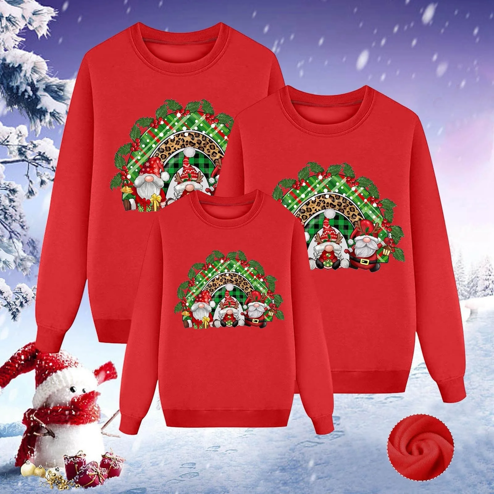 Рождественский свитер Eauptffy, семейный набор, рождественский свитер для пар, семейный свитер, рождественский свитер с круглым вырезом, унисекс, зимний свитер, рождественская футболка с принтом елки, фото №6 Рождественский свитер Eauptffy, семейный набор, рождественский свитер для пар, семейный свитер, рождественский свитер с круглым вырезом, унисекс, зимний свитер, рождественская футболка с принтом елки, фото №6