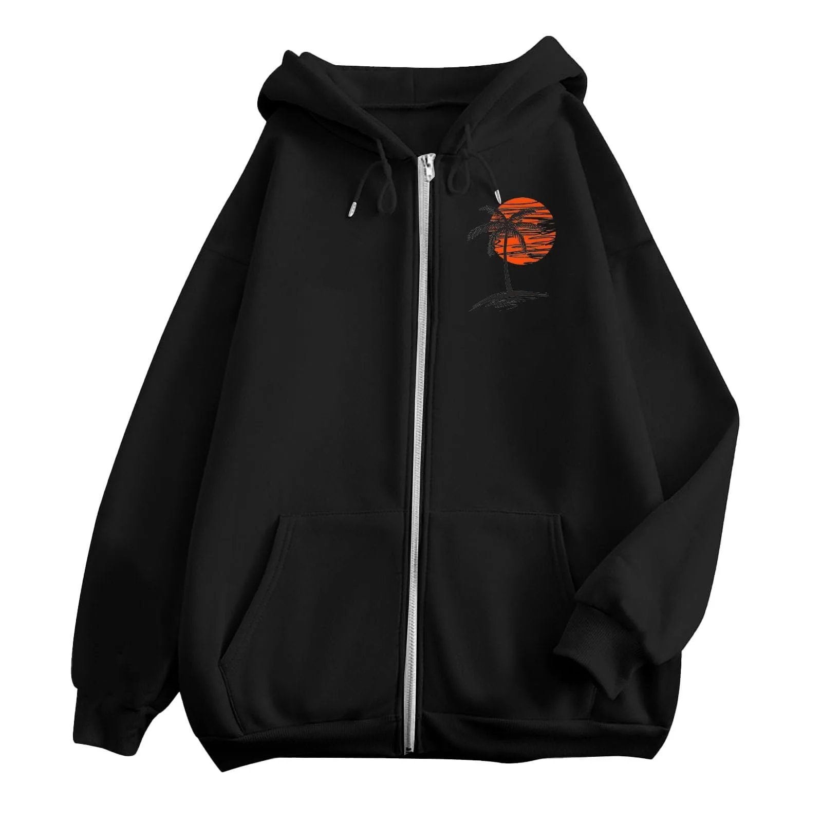 Женская Толстовка CCOOfhhc Куртка-бомбер Кофта на молнии с капюшоном Удлиненный Свитшот Спортивная куртка с карманами Флисовая куртка Oversize Куртка с капюшоном, фото №5