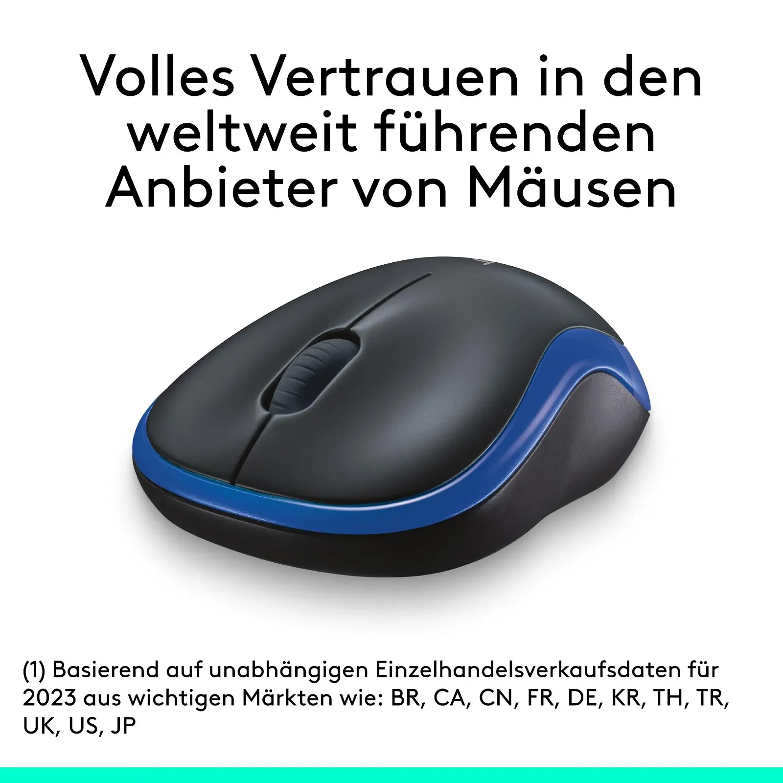 Миша Бездротова Logitech M185 1000 DPI оптичний сенсор синій (Англійська упаковка), фото №3 Миша Бездротова Logitech M185 1000 DPI оптичний сенсор синій (Англійська упаковка), фото №3