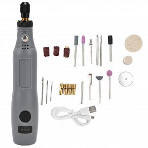 Купити Акумуляторний Шурупокрут набір Mini Drill DC5V 3 швидкості регульовані міні електричний шліфувальний набір полірувальний інструмент для свердління різання гравірування сірий - Фото 1 Акумуляторний Шурупокрут набір Mini Drill DC5V 3 швидкості регульовані міні електричний шліфувальний набір полірувальний інструмент для свердління різання гравірування сірий - Фото 1