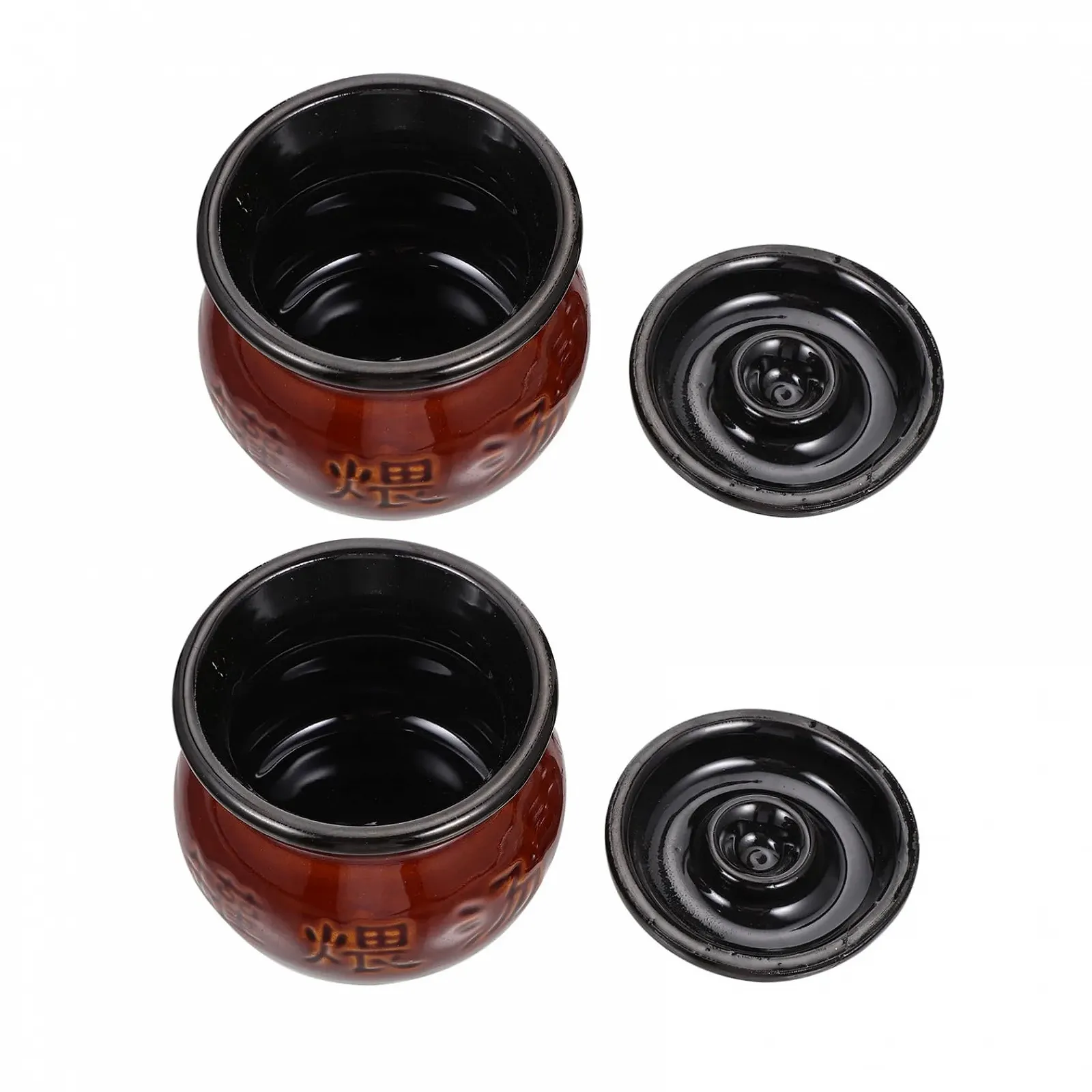 Набір горщиків керамічних 2 шт. термостійкі з ручками, фото №1