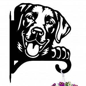 Гак для рослин peacoblue 29.5 x 38.6 см металевий настінний (Голова лабрадора) Чорний - Фото 1