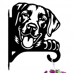 Крюк для растений peacoblue 29.5 x 38.6 см металлический настенный (Голова лабрадора) Черный - Фото 1