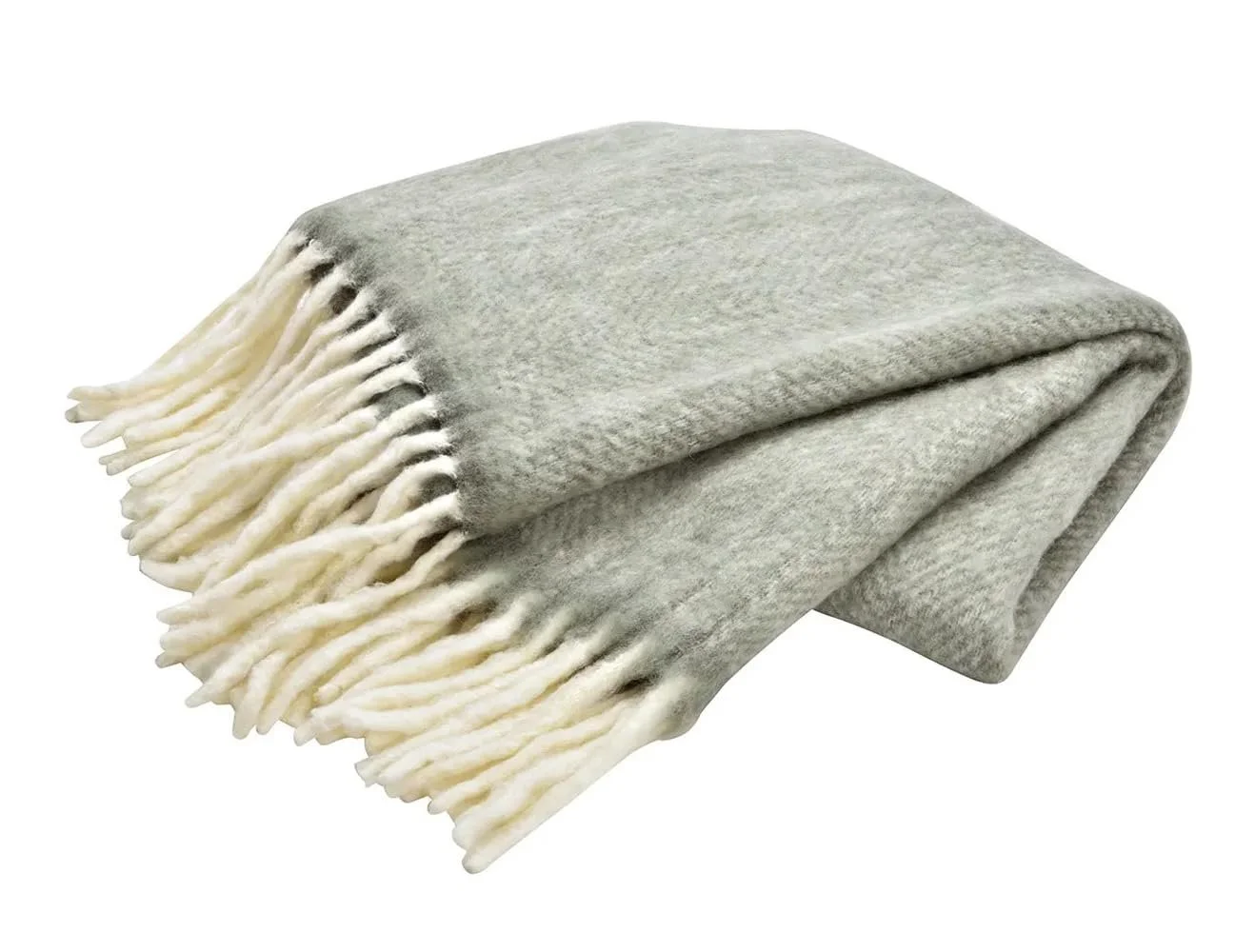 Покривало itsisa Пухнасте мохерове світло-сіре 130x170 см, фото №1