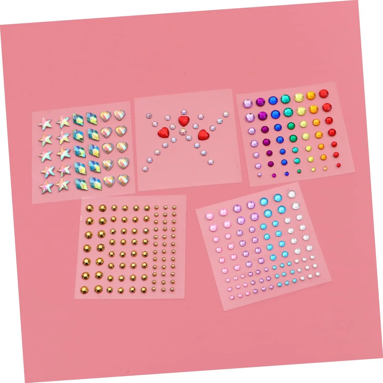 Стрази Healvian для макіяжу, 5 аркушів, блискучі камені для очей та обличчя для святкового макіяжу, фото №9