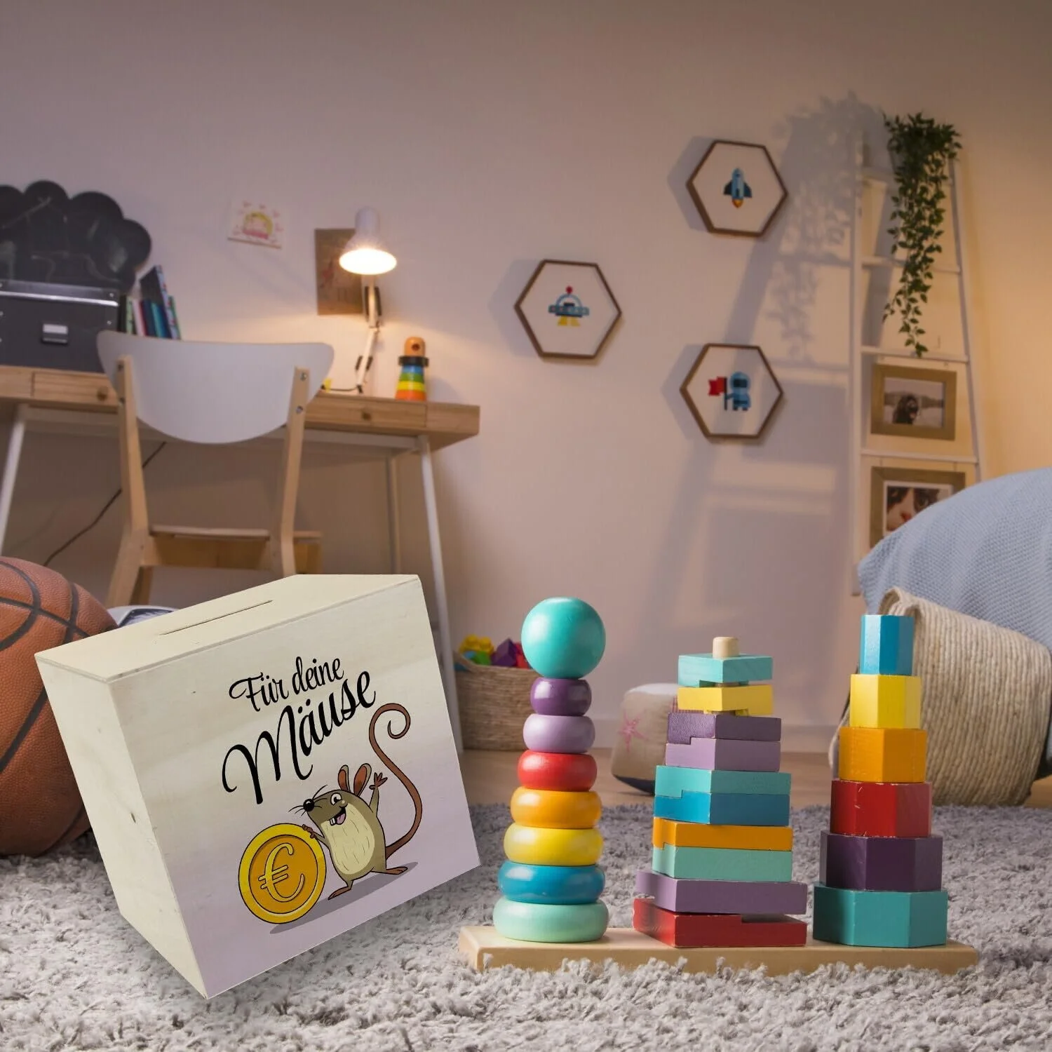 Скарбничка Wooden for Children Cute Mouse "Für deine Mäuse", фото №6