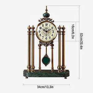 Настольные часы Yixinzi-2024 Премиум класса, большие, тихие, маятниковые Для спальни, гостиной, офиса synthetic.ua - Фото 1