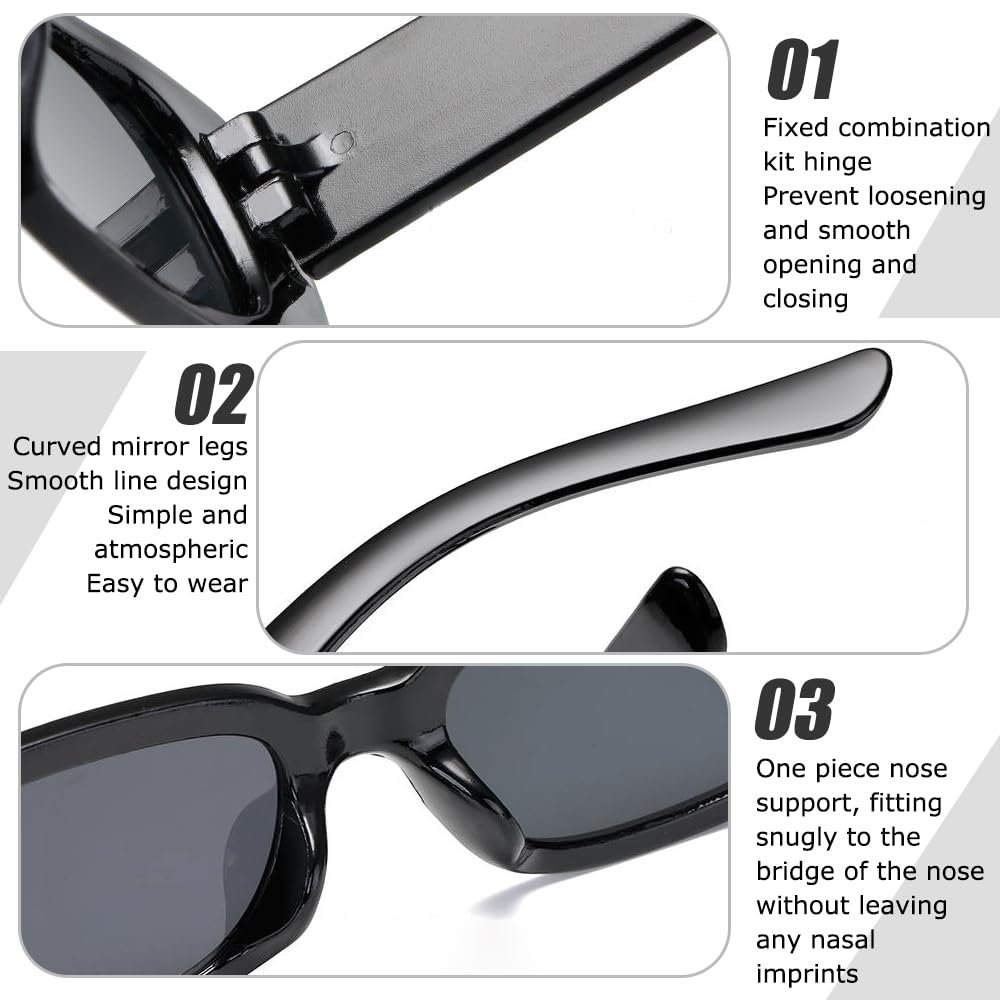 Набор женских винтажных прямоугольных очков AVCXEC, 12 шт., фото №3