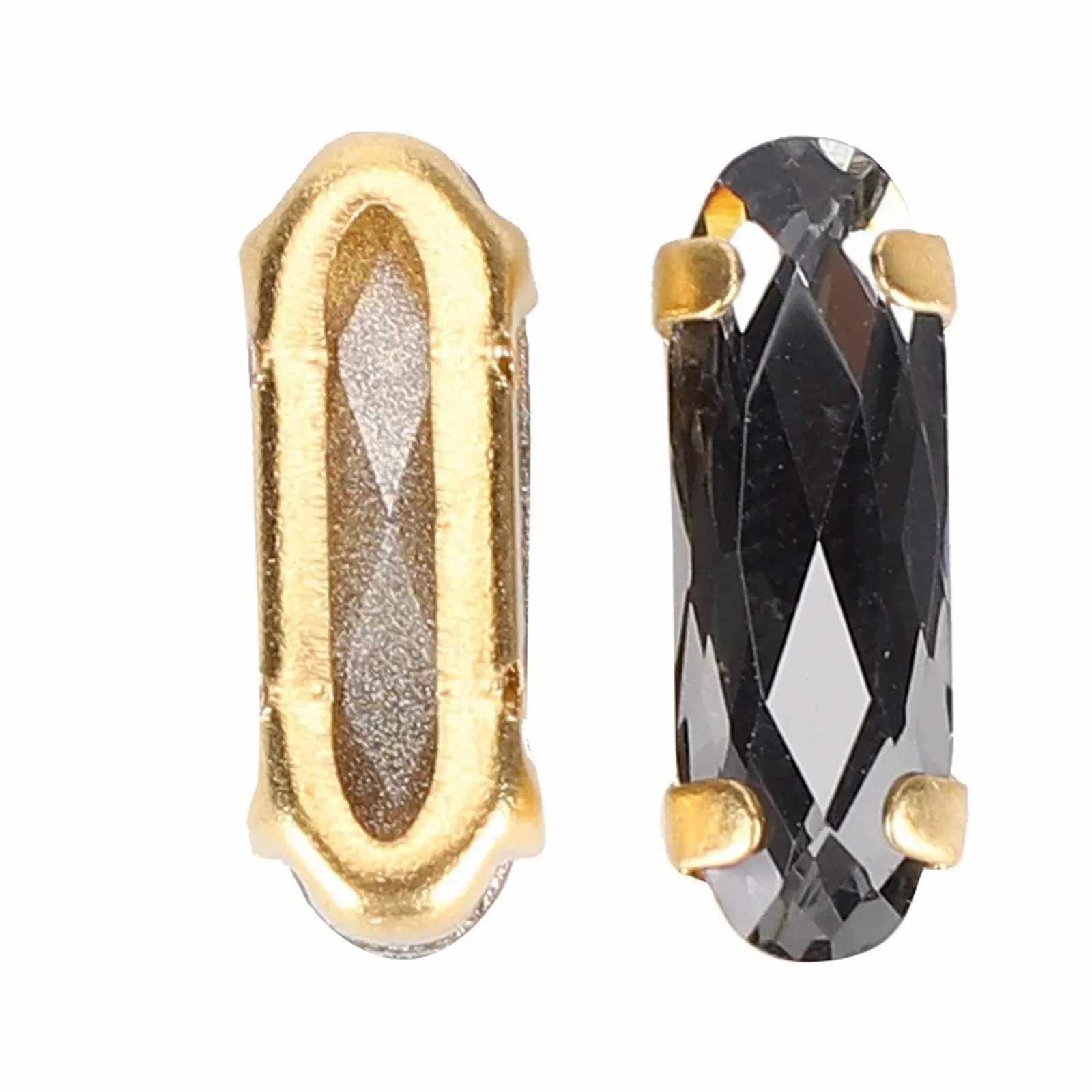 Стрази Овальні Emoshayoga Чорні, 30 шт, фото №7