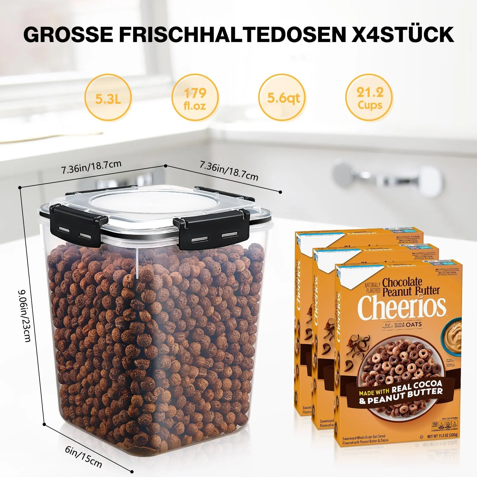 Набір ємностей для зберігання YASHE 5.3 L 4 шт. BPA-Free, фото №2