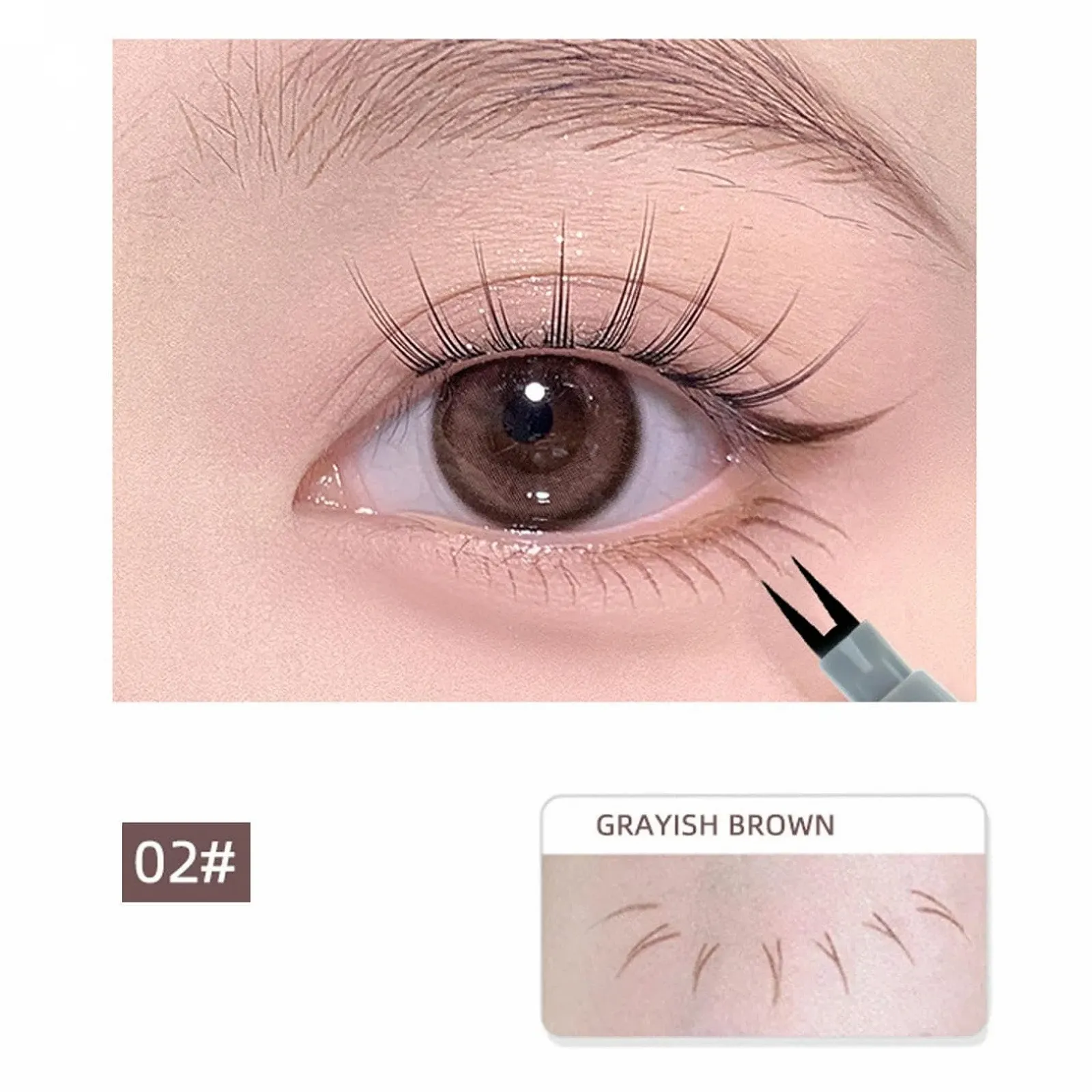 Підводка для очей 3D Waterproof Double Pointed Lower Eyelash Pen Чорний + Коричневий, фото №3 Підводка для очей 3D Waterproof Double Pointed Lower Eyelash Pen Чорний + Коричневий, фото №3
