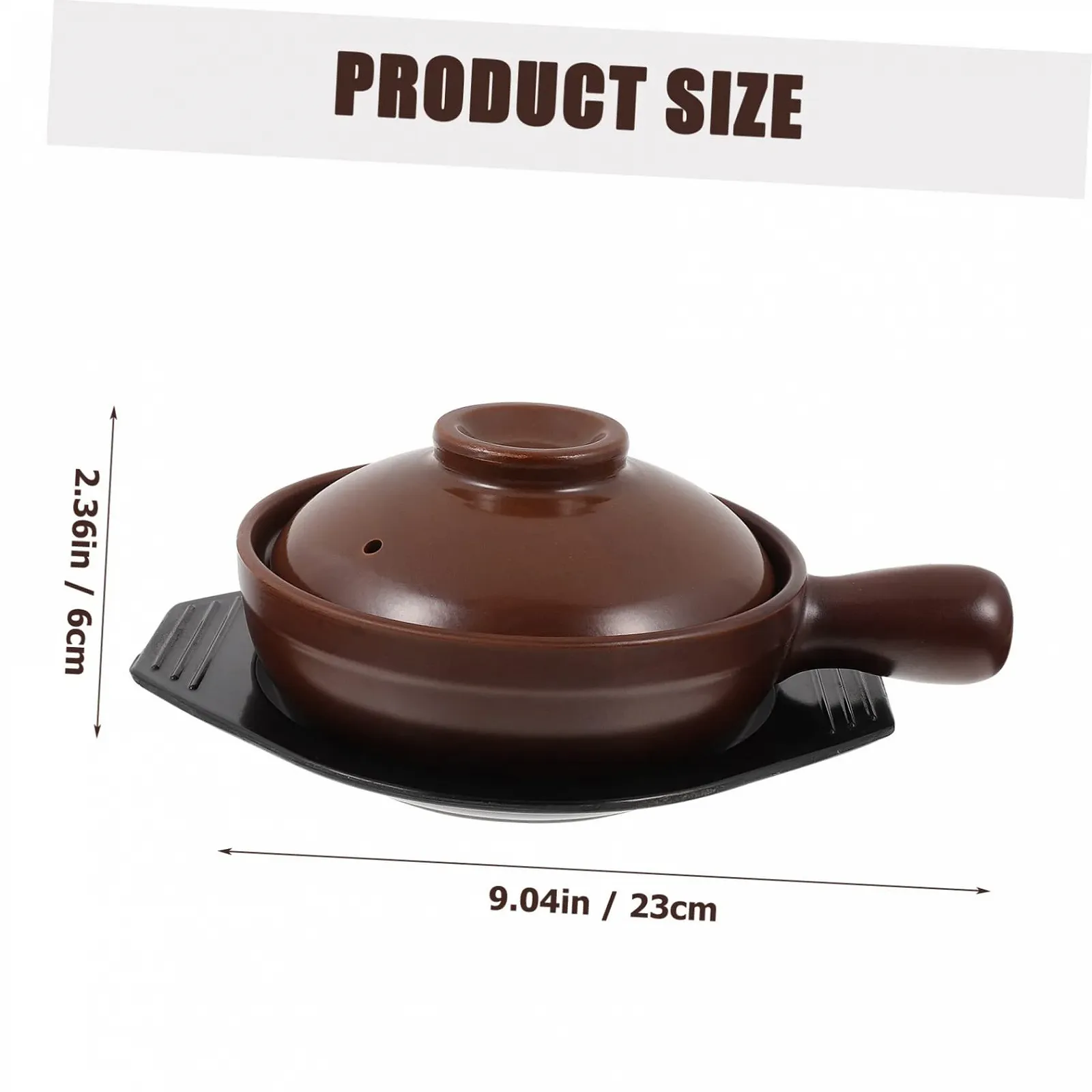 Ківш для запікання VICASKY керамічний з ручкою та підставкою Термостійкий, фото №2