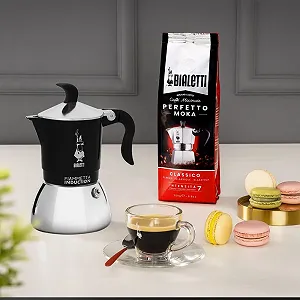 Кофеварка Bialetti Fiammetta Индукционная 2 чашки (100 мл) Черная synthetic.ua - Фото 1