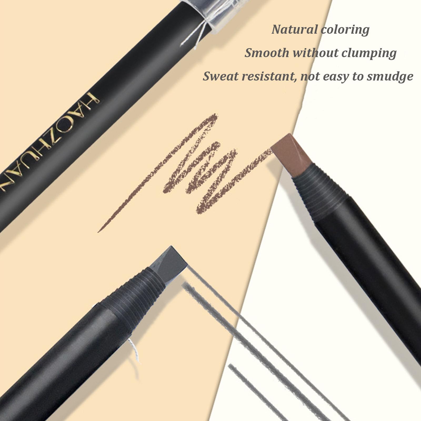 Олівець для брів Haozhuang Microblading Водостійкий Коричневий, фото №5