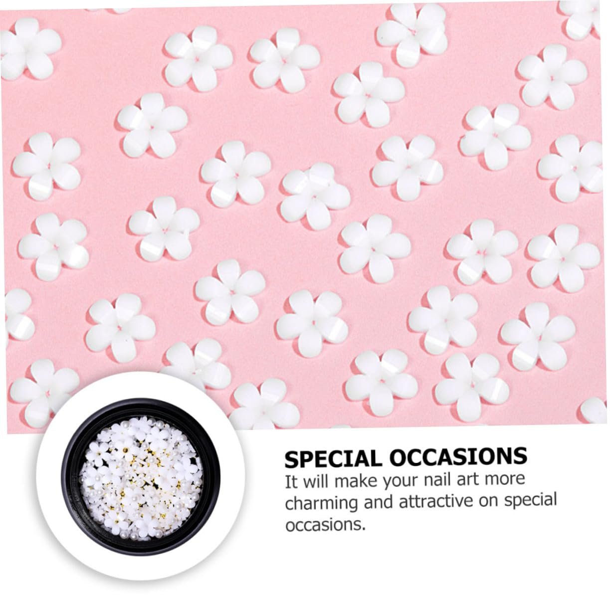 Housoutil Квіти з перлинами з білої смоли, фото №6