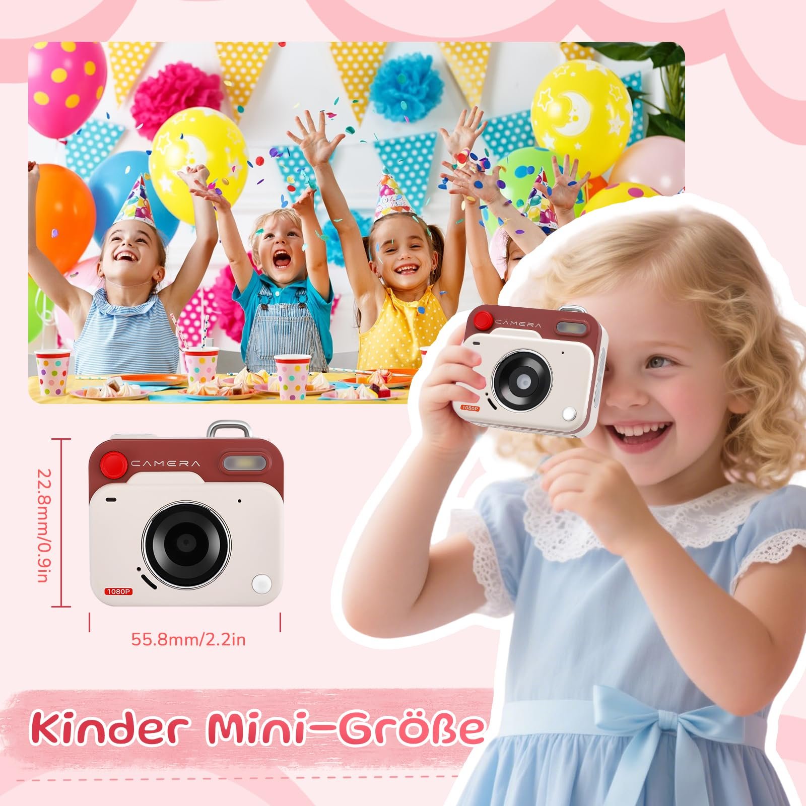 Мини камера Ретро 1080p с LED вспышкой и картой памяти 32 ГБ, фото №2