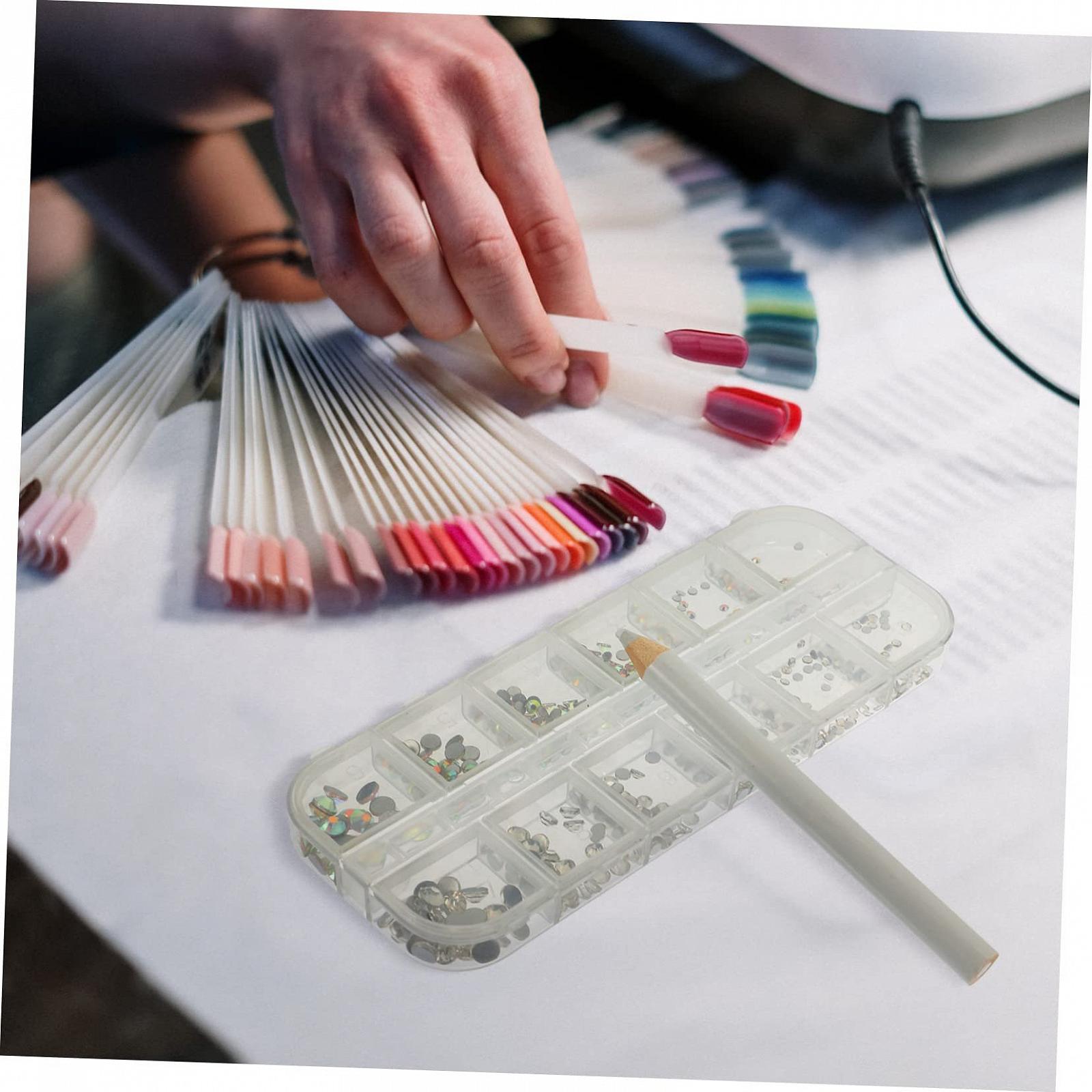 Набор для ногтей Housoutil Наклейки для украшения ногтей со стразами Коробка для макияжа Кристаллы для рукоделия Диски для ногтей 3D Плоские стеклянные аксессуары, фото №7