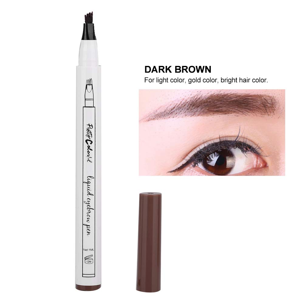 Жидкий карандаш для бровей с четырьмя вилками 1# тёмно-коричневый цвет мокко, фото №2