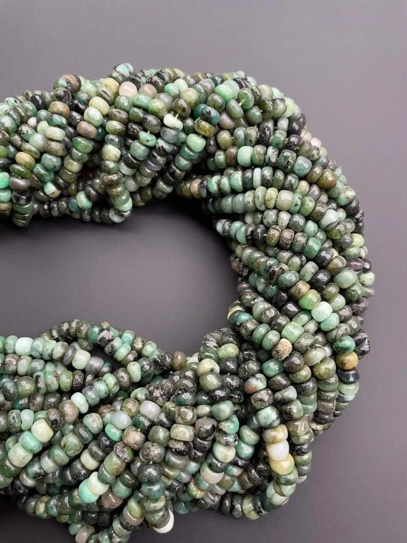 Бусины из натурального изумруда рондель гладкие 6 мм, длина нити 40.5 см, фото №3