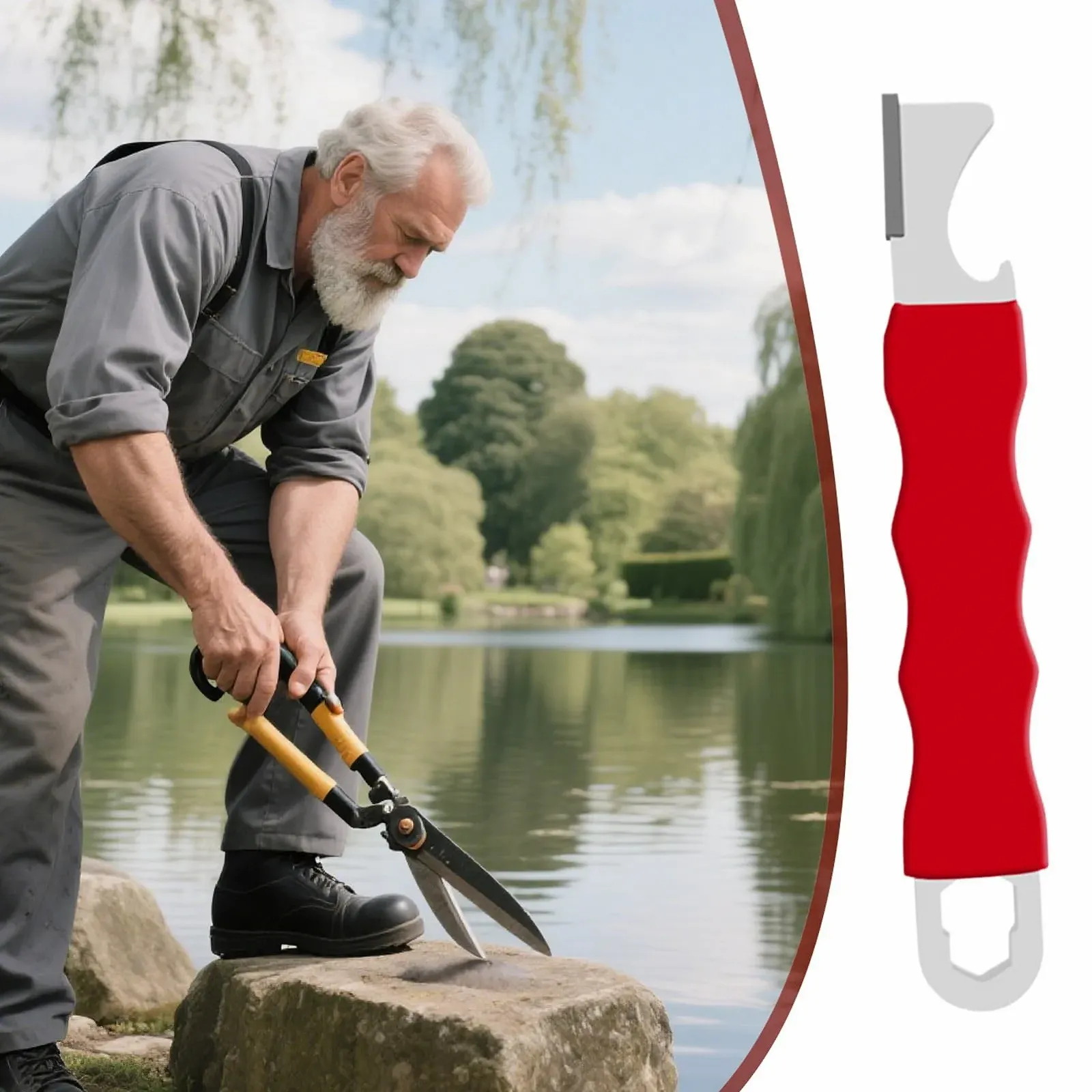 Точило для садових інструментів та кухонних ножів weiting з відкривачкою та викруткою легована сталь з гумовою ручкою, фото №3